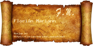 Florián Mariann névjegykártya