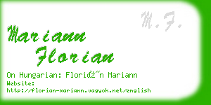 mariann florian business card
